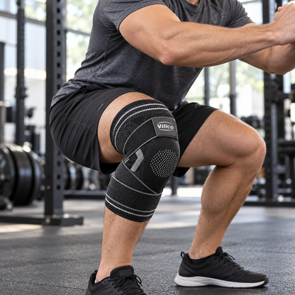 Genouillère ligamentaire noire en salle
