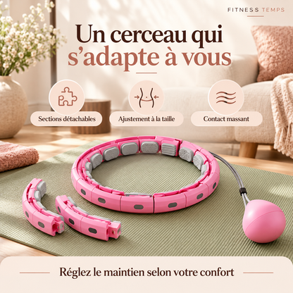 Hula hoop masseur rose : sections détachables et ajustement à la taille